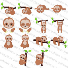 Stickdatei Motiv Faultier  mit passenden Sprüchen in 10x10