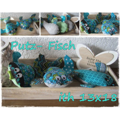 Stickdatei Scheiben- Putzer- Fisch 13x18 ITH
