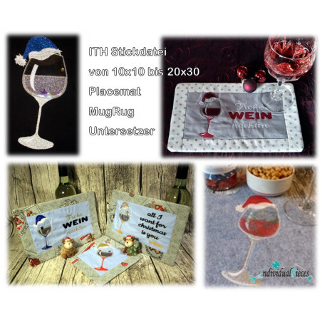 Stickdatei Placemat Wei (h) nachten 10x10 bis 20x30