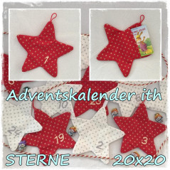 Stickdatei Adventskalender STERN 20x20 ITH