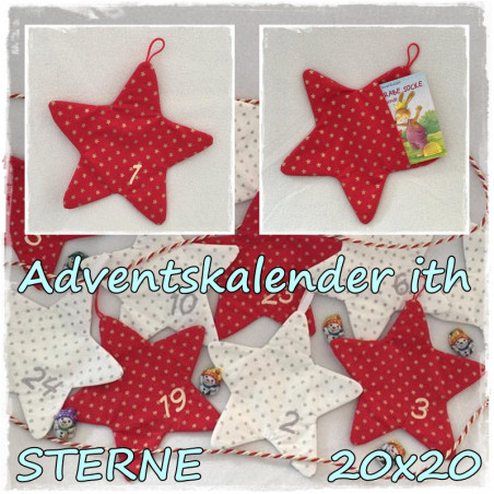 Stickdatei Adventskalender STERN 20x20 ITH