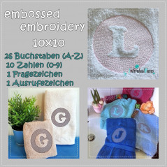 Stickdatei Alphabet embossed 10x10