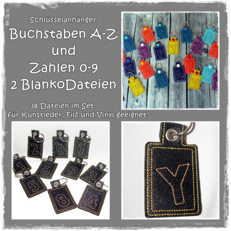 Stickdatei Anhänger Alphabet/ Buchstaben 10x10
